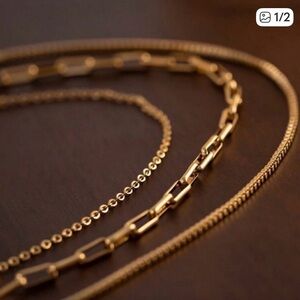 New! 18K Gold Plated Chain Stack Set (3009) NWOT